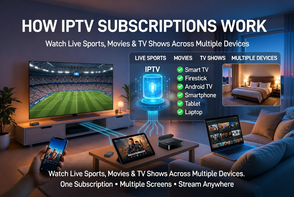 Read more about the article How IPTV Subscriptions Work: Watching Live Sports, Movies and TV Shows on Multiple Devices at the Same Time
