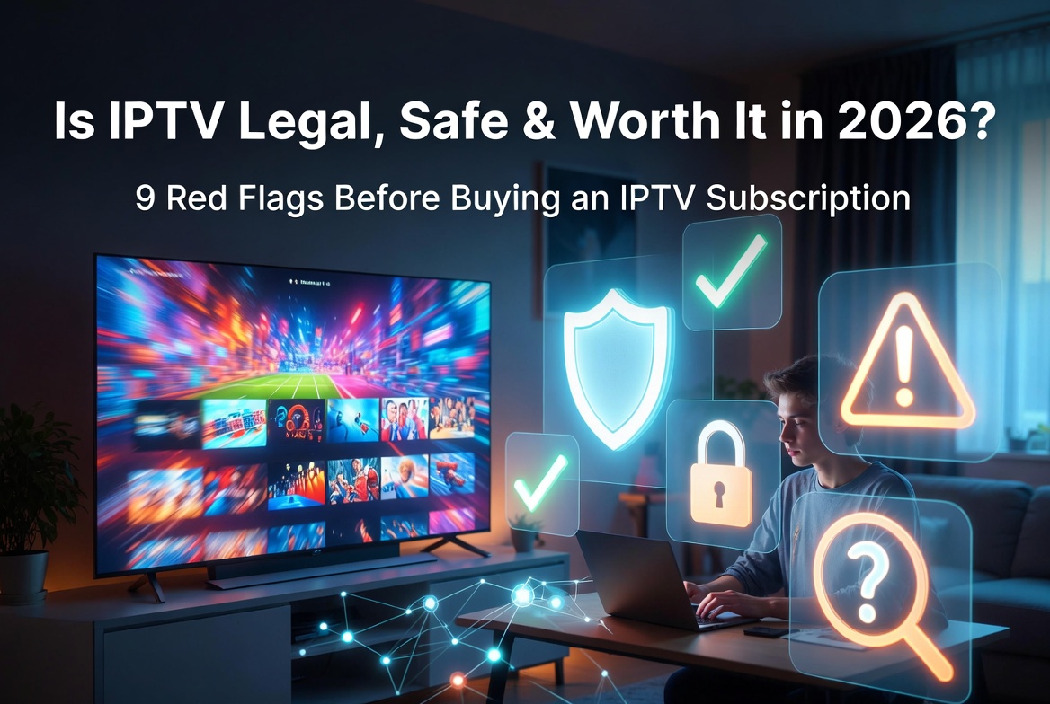 Read more about the article Is IPTV Legal, Safe and Worth It in 2026? 9 Red Flags to Know Before Buying an IPTV Subscription