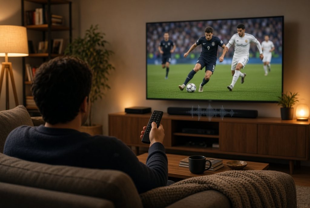 IPTV audio settings while live streaming sports for clearer commentary"